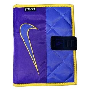 Vtg 90’s Trapper Keeper Nike Large Swoosh Mead Purple Color Block Binder 6”x7.5”